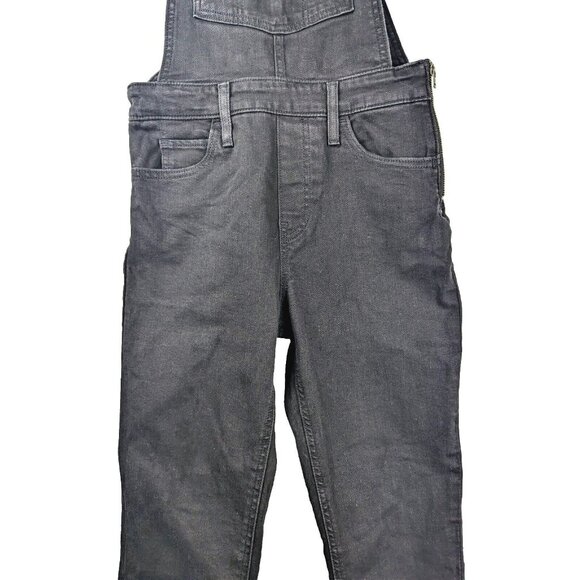 Levi's Womens Skinny Denim Overalls W27 Side Zip Closure Adjustable Straps Black - Picture 3 of 10